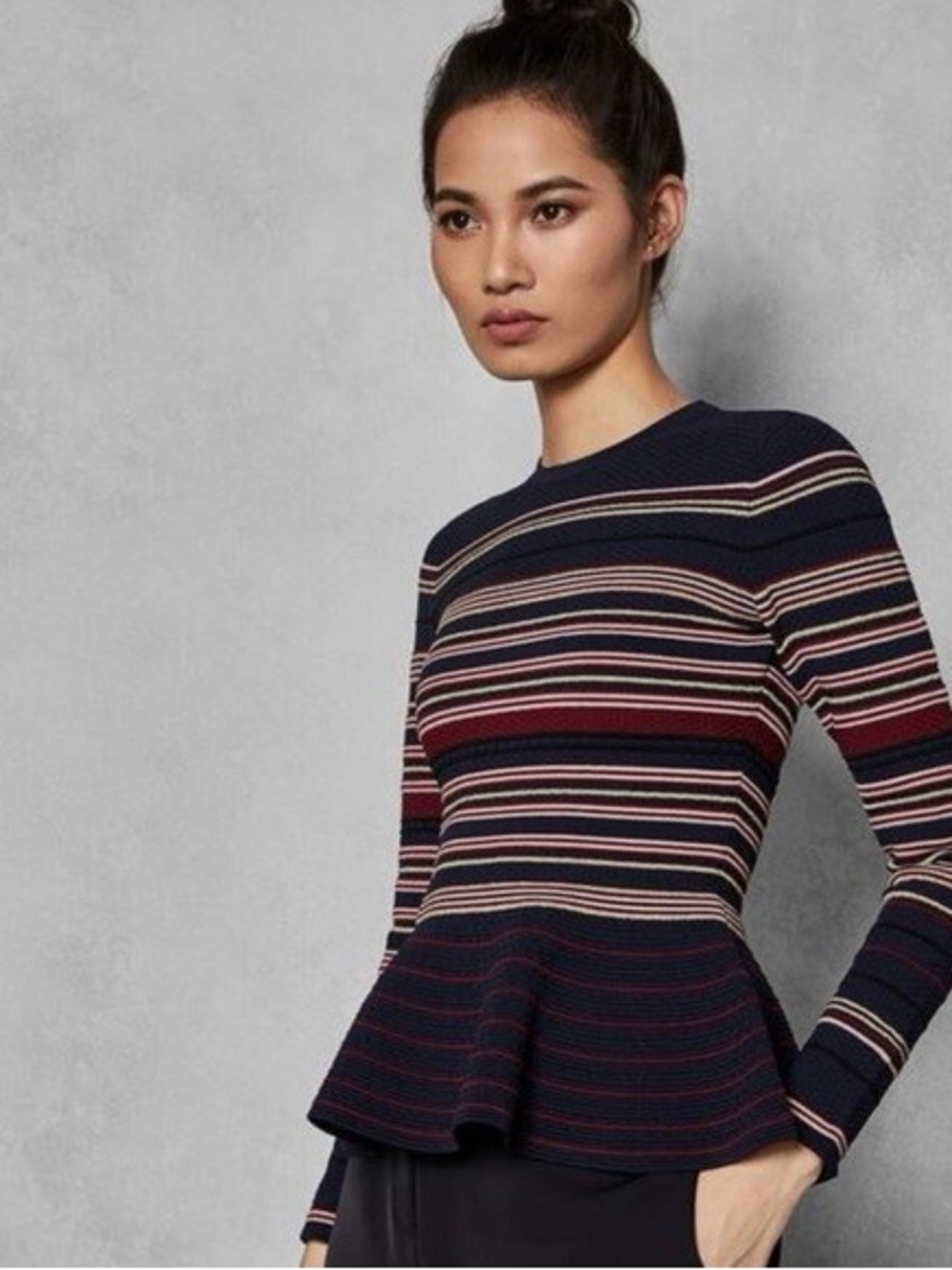 Ted Baker Leytina Stripe Peplum Jumper